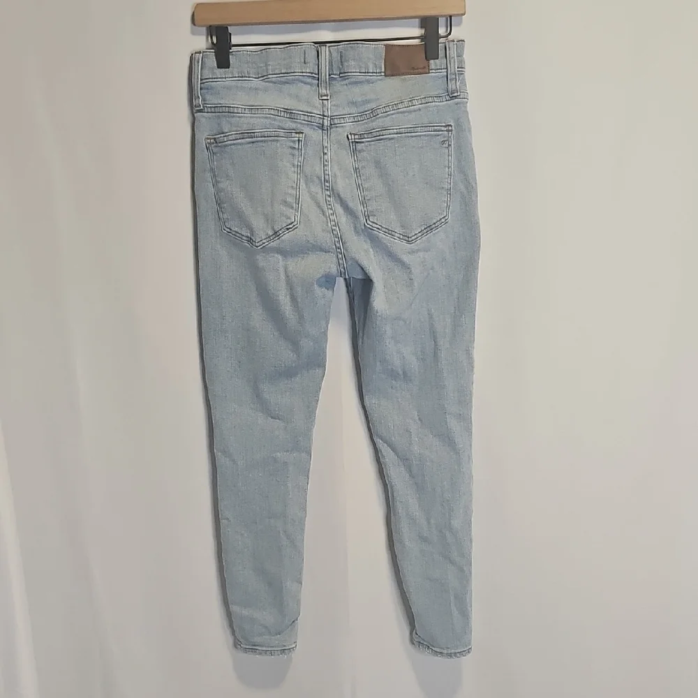 Madewell High-Rise Skinny Jeans Light Wash Button Fly Distressed 29 Waist - Picture 7 of 11